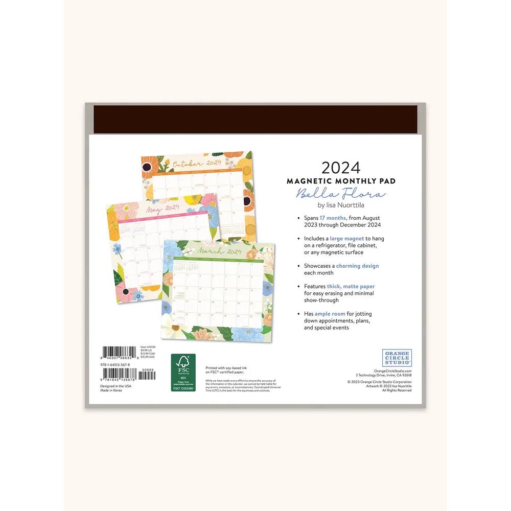 2024 Orange Circle Monthly Pads Bella Flora